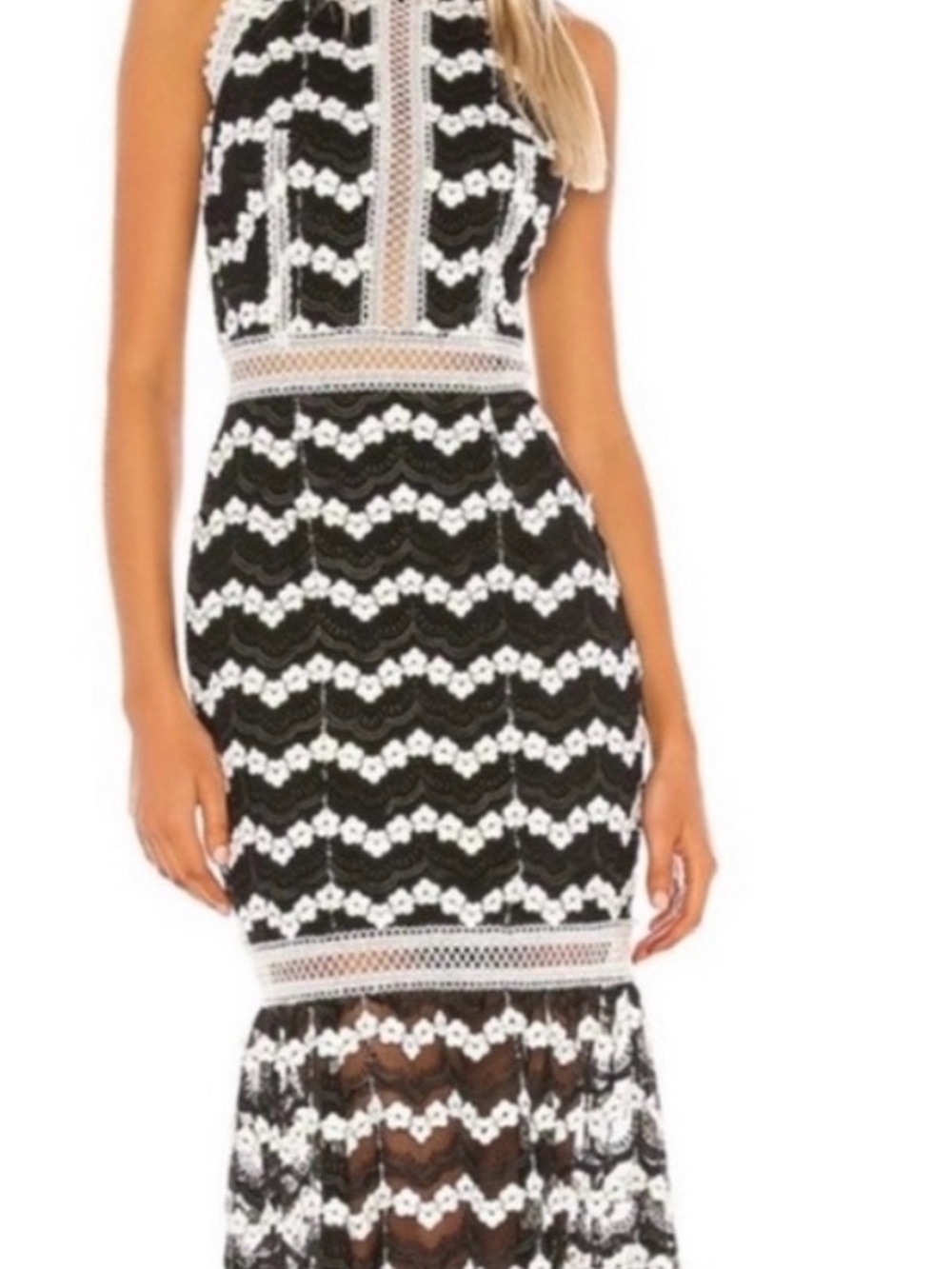Bronx and Banco Black and White Lace-Trim Girls' Dress - Picture 3 of 5